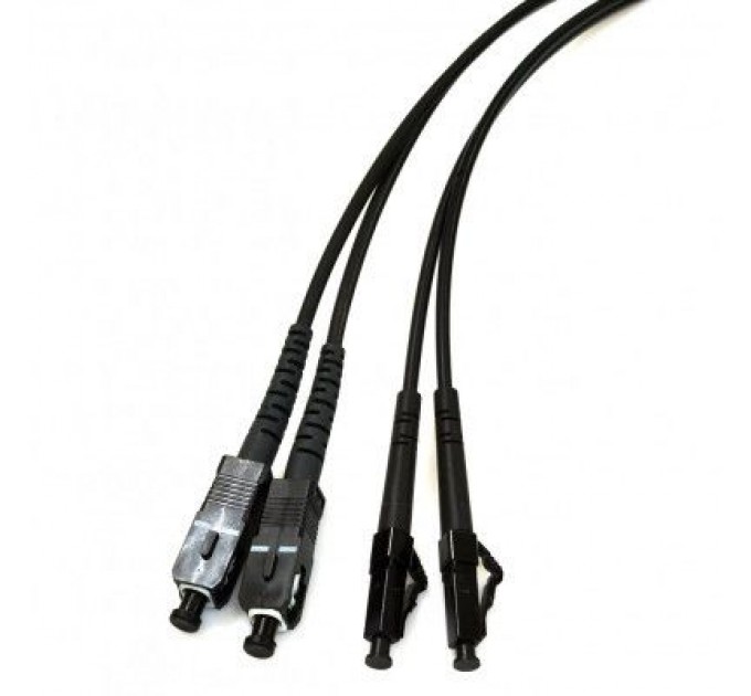 CMS Оптичний патчкорд SC/UPC-LC/UPC MM (OM3) Duplex, Black, 20m CMS (UPC-20SCLC(MM)D(ON)BK)