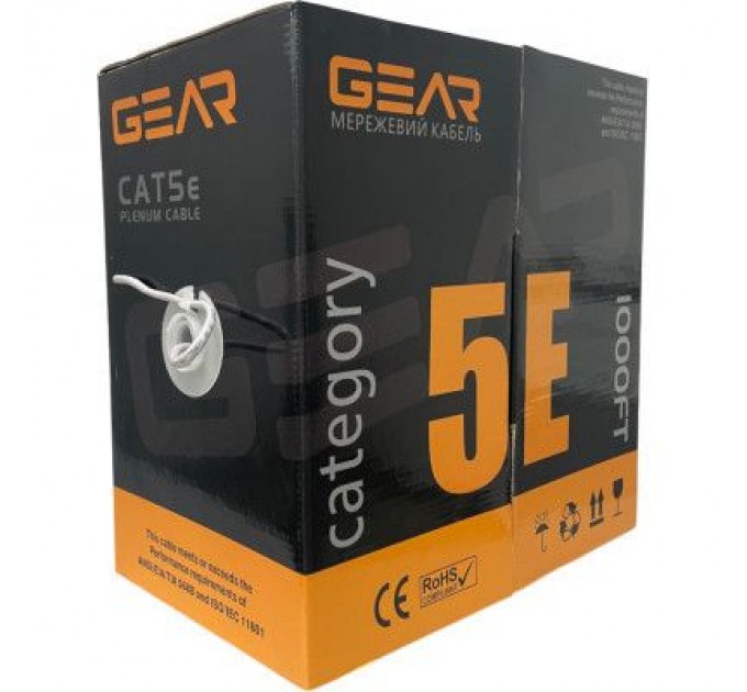 GEAR Кабель мережевий GEAR FTP 305м, cat.6, CCA, 4*2*0,51, indoor (GEC-FTPC6CCA051305)
