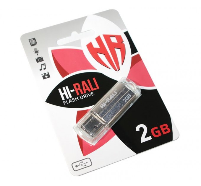Hi-Rali Флеш-накопичувач USB 2GB Hi-Rali Corsair Series Silver (HI-2GBCORSL)