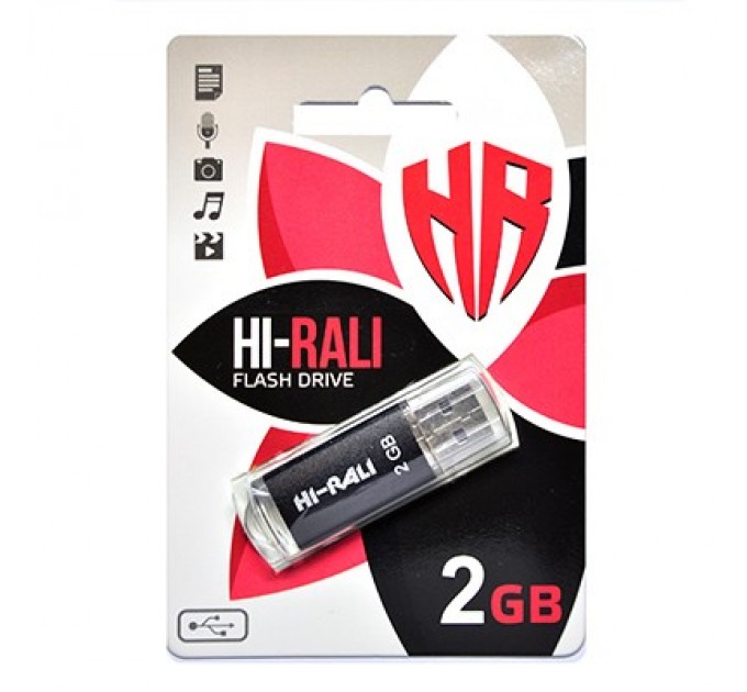 Hi-Rali Флеш-накопичувач USB 2GB Hi-Rali Rocket Series Black (HI-2GBRKTBK)