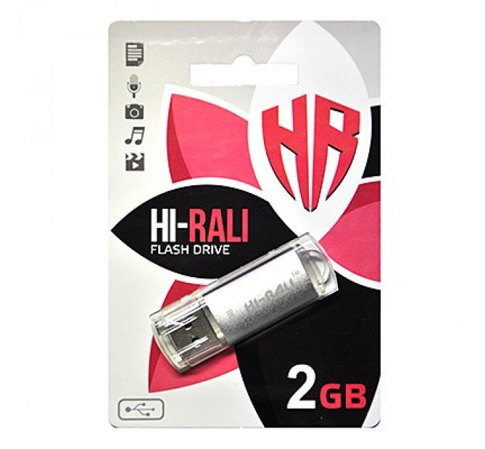 Hi-Rali Флеш-накопитель USB 2GB Hi-Rali Rocket Series Silver (HI-2GBRKTSL)