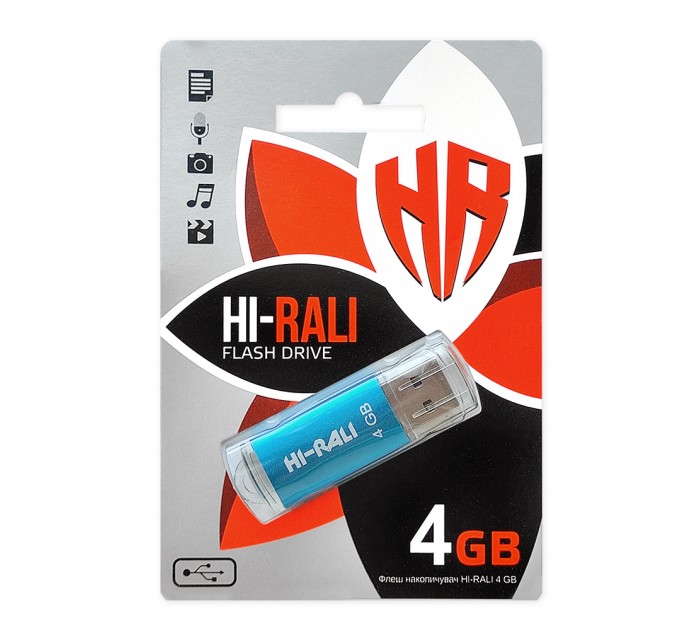 Hi-Rali Флеш-накопитель USB 4GB Hi-Rali Rocket Series Blue (HI-4GBVCBL)
