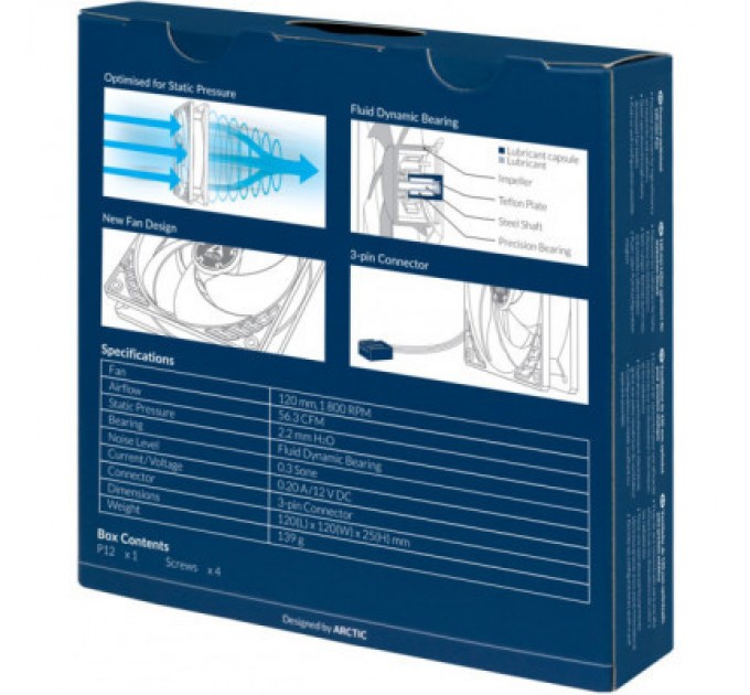 Arctic Кулер до корпусу Arctic P12 Black (ACFAN00118A)