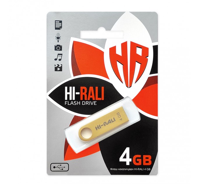 Hi-Rali Флеш-накопичувач USB 4GB Hi-Rali Shuttle Series Gold (HI-4GBSHGD)