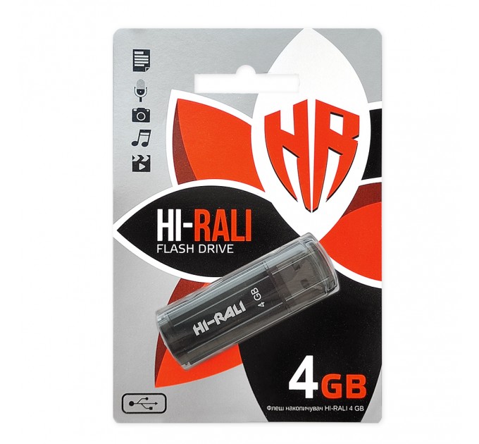 Hi-Rali Флеш-накопитель USB 4GB Hi-Rali Stark Series Black (HI-4GBSTBK)