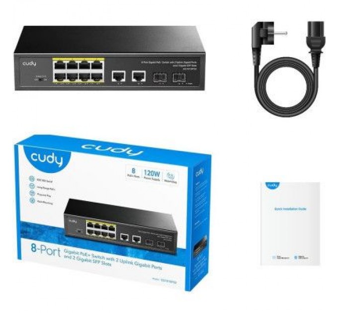 Cudy Комутатор мережевий Cudy GS1010PS2(120W)