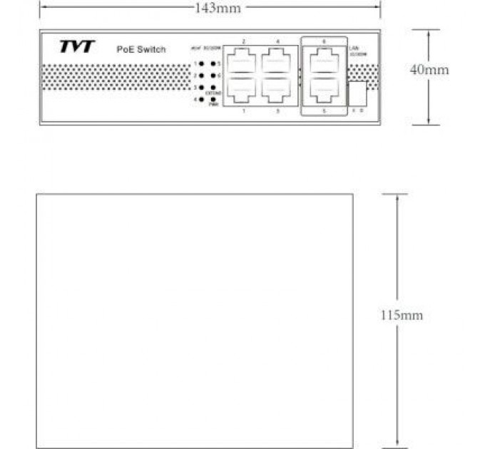 TVT DIGITAL Комутатор мережевий TVT DIGITAL TD-B2204S1-PEU