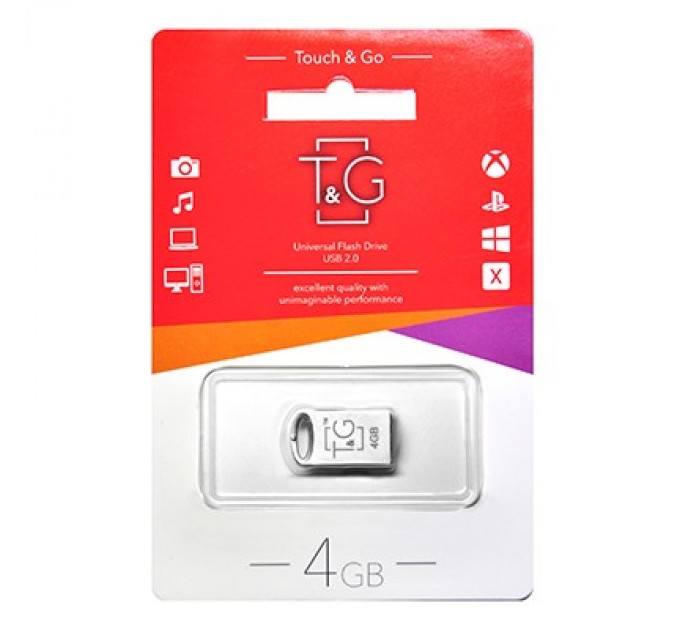T&G Флеш-накопичувач USB 4GB T&G 105 Metal Series Silver (TG105-4G)