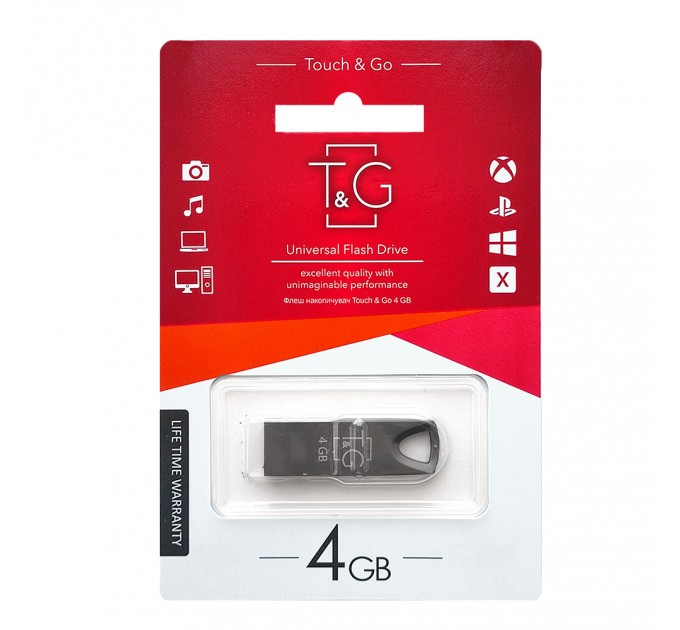 T&G Флеш-накопичувач USB 4GB T&G 117 Metal Series Black (TG117BK-4G)