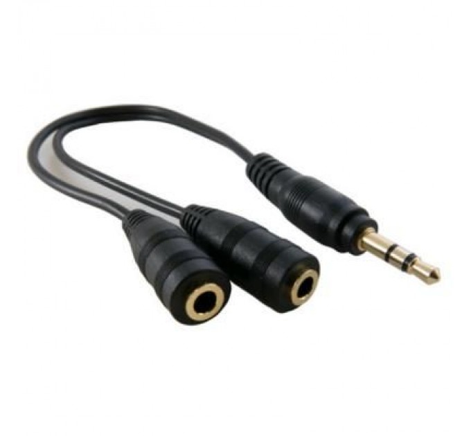 Extradigital Кабель мультимедійний mini Jack 3.5mm M to 2xmini Jack 3.5mm F 0.2m Extradigital (KBA1680)