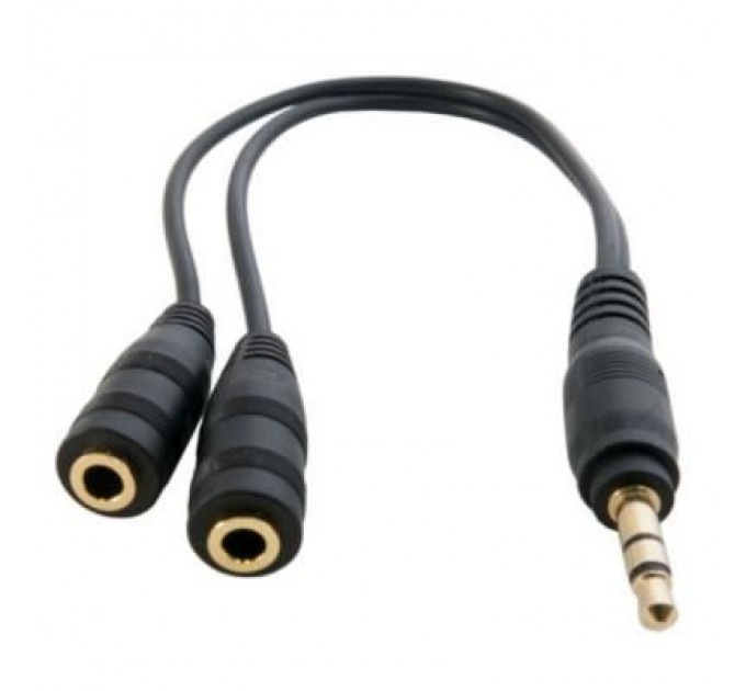 Extradigital Кабель мультимедійний mini Jack 3.5mm M to 2xmini Jack 3.5mm F 0.2m Extradigital (KBA1680)