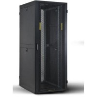 Шафа напольна Kingda 42U 19" 600x1000, RAL9004, перф. двері, розібрана (KD-002-6042M)