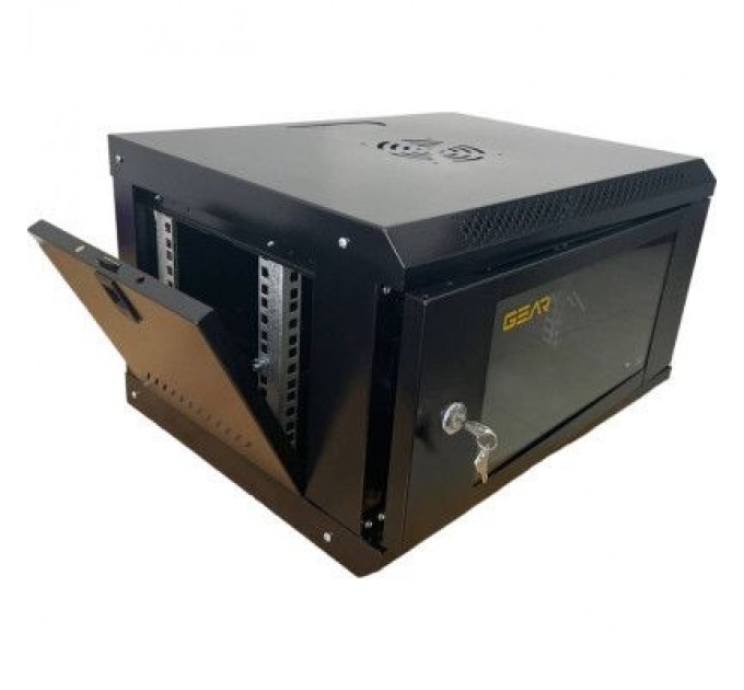 GEAR Шафа настінна GEAR 6U 19'' 530x400x300 мм, + полка 19", black (GWMSN-6U)