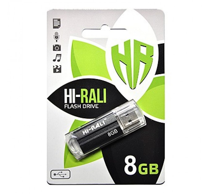 Hi-Rali Флеш-накопичувач USB 8GB Hi-Rali Corsair Series Black (HI-8GBCORBK)