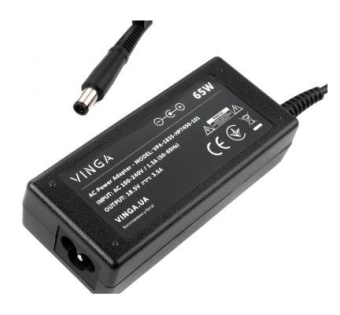 Vinga Блок живлення до ноутбуку Vinga HP 65W 18.5V 3.5А 7.4*5.0 (VPA-1835-HP7450-101)