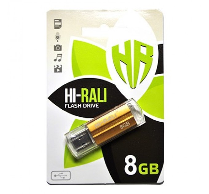 Hi-Rali Флеш-накопичувач USB 8GB Hi-Rali Corsair Series Bronze (HI-8GBCORBR)