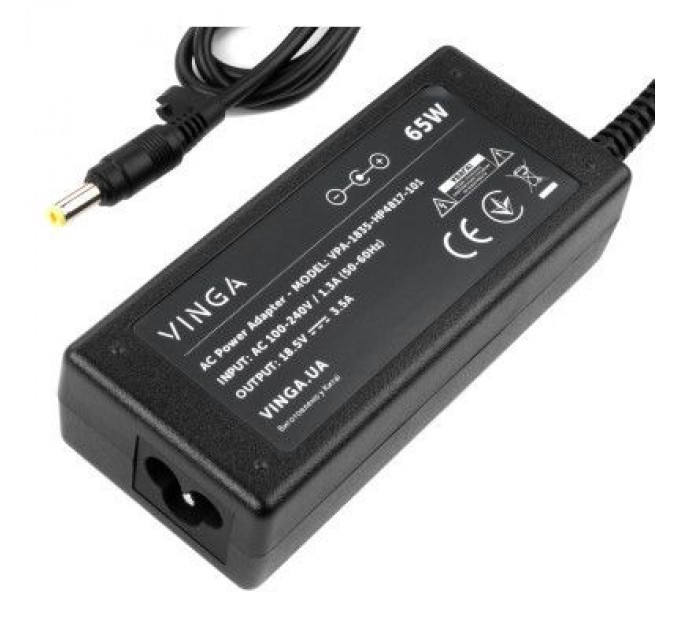 Vinga Блок живлення до ноутбуку Vinga HP 65W 18.5V 3.5А 4.8*1.7 (VPA-1835-HP4817-101)