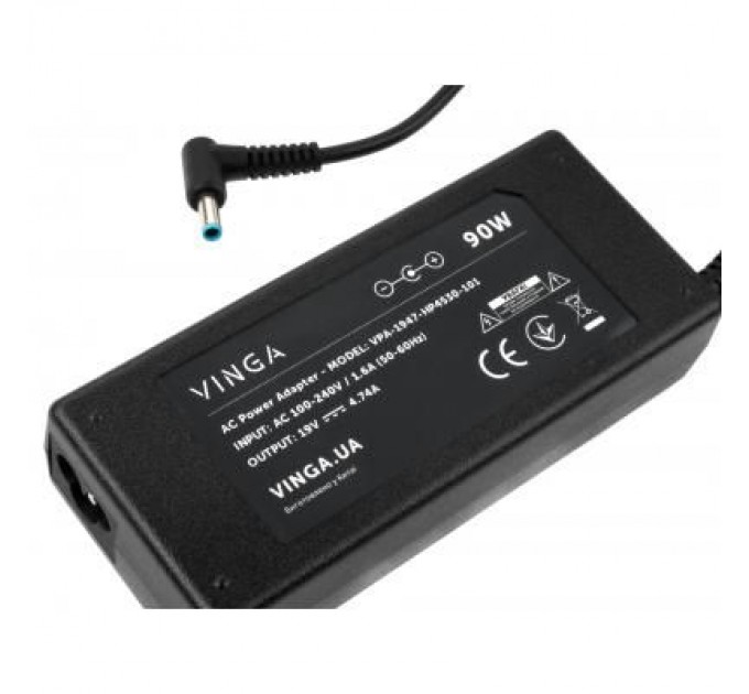 Vinga Блок живлення до ноутбуку Vinga HP 90W 19V 4.74A 4.5*3.0 (VPA-1947-HP4530-101)