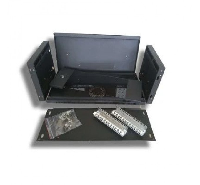 Hypernet Шафа настінна Hypernet 4U 19" 600x350 (WMNC-35-4U-FLAT-BLACK)