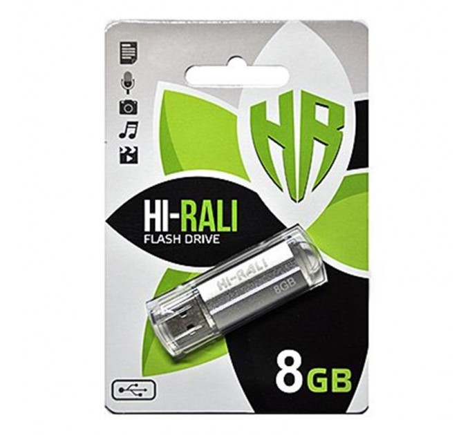 Hi-Rali Флеш-накопичувач USB 8GB Hi-Rali Corsair Series Silver (HI-8GBCORSL)