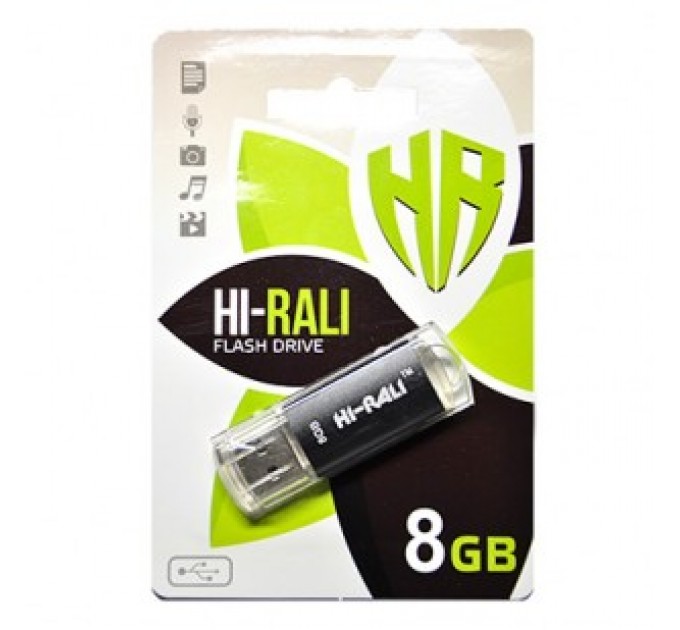 Hi-Rali Флеш-накопитель USB 8GB Hi-Rali Rocket Series Black (HI-8GBVCBK)