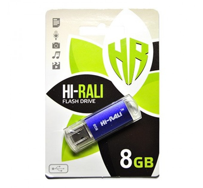 Hi-Rali Флеш-накопичувач USB 8GB Hi-Rali Rocket Series Blue (HI-8GBVCBL)