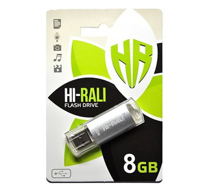 Hi-Rali Флеш-накопичувач USB 8GB Hi-Rali Rocket Series Silver (HI-8GBVCSL)