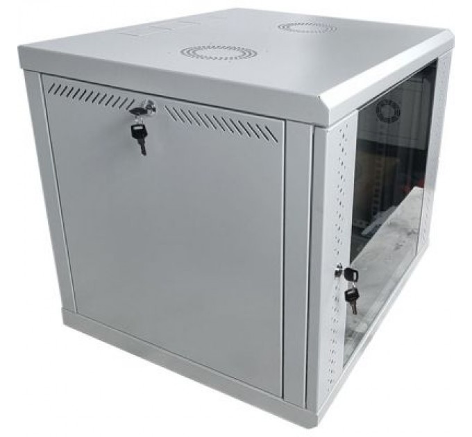 Eserver Шафа настінна Eserver 9U 19" 600х600х503 (Ш*Г*В), скло, сіра (ES-Е960G)
