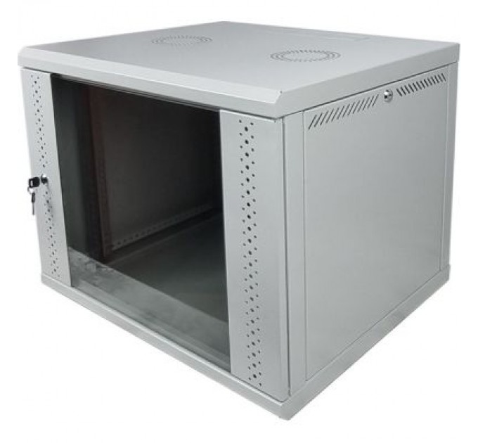 Eserver Шафа настінна Eserver 9U 19" 600х600х503 (Ш*Г*В), скло, сіра (ES-Е960G)