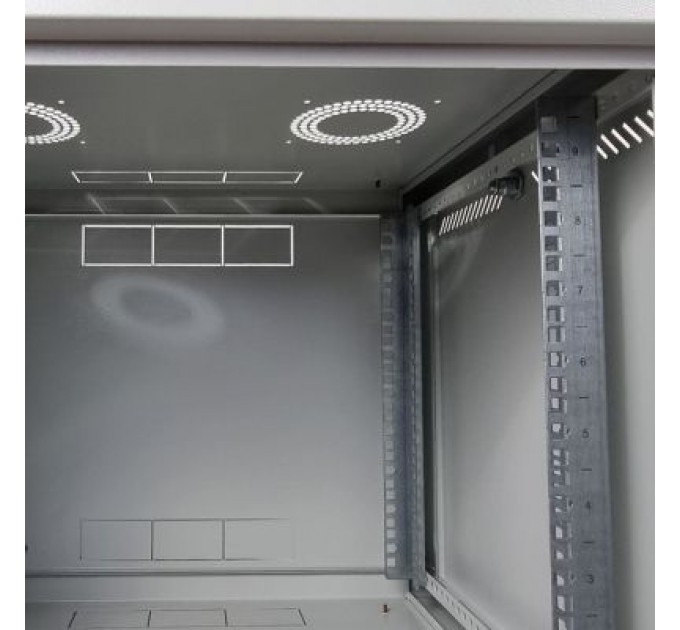 Eserver Шафа настінна Eserver 9U 19" 600х600х503 (Ш*Г*В), скло, сіра (ES-Е960G)