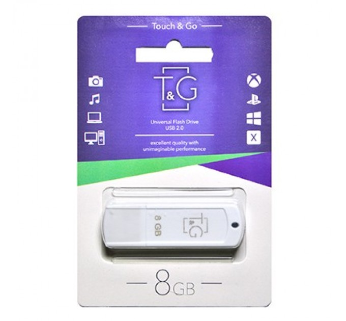 T&G Флеш-накопичувач USB 8GB T&G 011 Classic Series White (TG011-8GBWH)