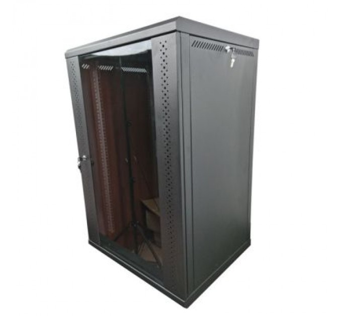 Eserver Шафа настінна Eserver 18U 19" 600х600х907 (Ш*Г*В), скло, чорна (ES-Е1860B)