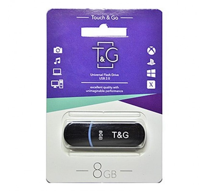T&G Флеш-накопичувач USB 8GB T&G 012 Classic Series Black (TG012-8GBBK)