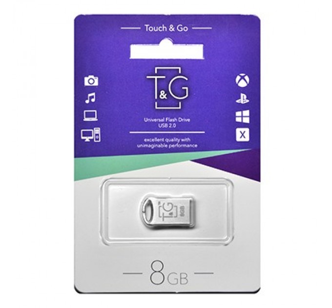 T&G Флеш-накопичувач USB 8GB T&G 105 Metal Series Silver (TG105-8G)