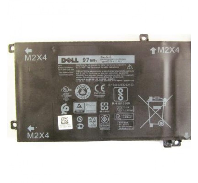Dell Акумулятор до ноутбука Dell XPS 15-9560 (long) 6GTPY, 97Wh (8083mAh), 6cell, 11.4V (A47391)
