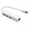 Vinga Концентратор Vinga 3xUSB2.0 + RJ45 100Mbps (VCP2H3USB2LANWH)