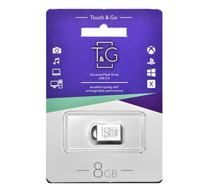 T&G Флеш-накопичувач USB 8GB T&G 107 Metal Series Silver (TG107-8G)