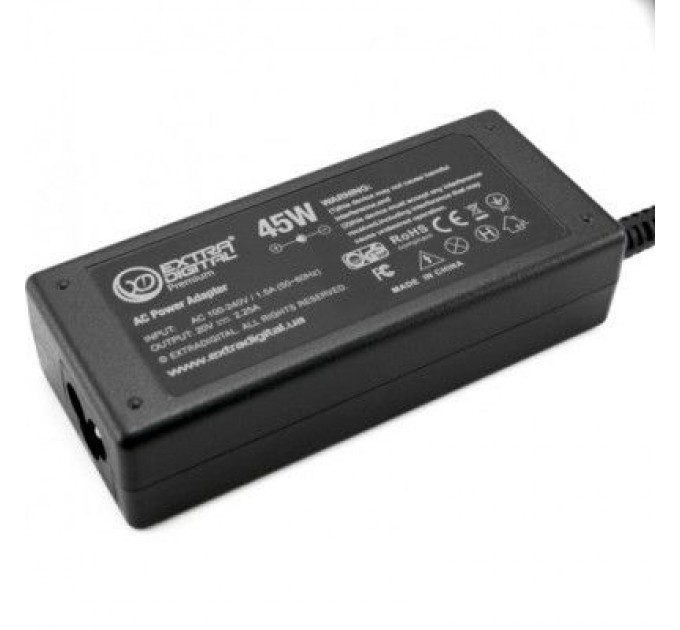 Extradigital Блок живлення до ноутбуку Extradigital Lenovo 20V, 2.25A, 45W (4.0x1.7) (PSL3864)