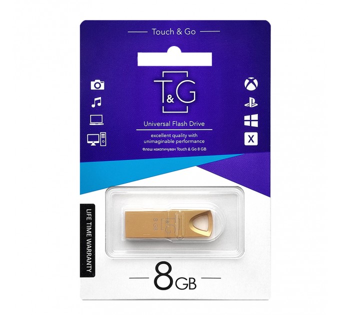 T&G Флеш-накопичувач USB 8GB T&G 117 Metal Series Gold (TG117GD-8G)
