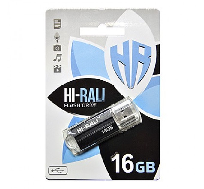 Hi-Rali Флеш-накопичувач USB 16GB Hi-Rali Corsair Series Black (HI-16GBCORBK)