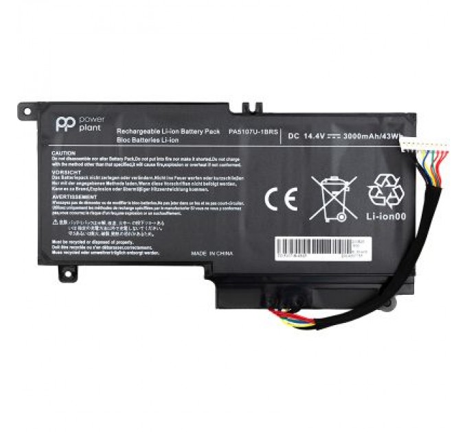 PowerPlant Акумулятор до ноутбука TOSHIBA Satellite L55 (PA5107U-1BRS, TA5107P9) 14.4V 3000mAh PowerPlant (NB510269)