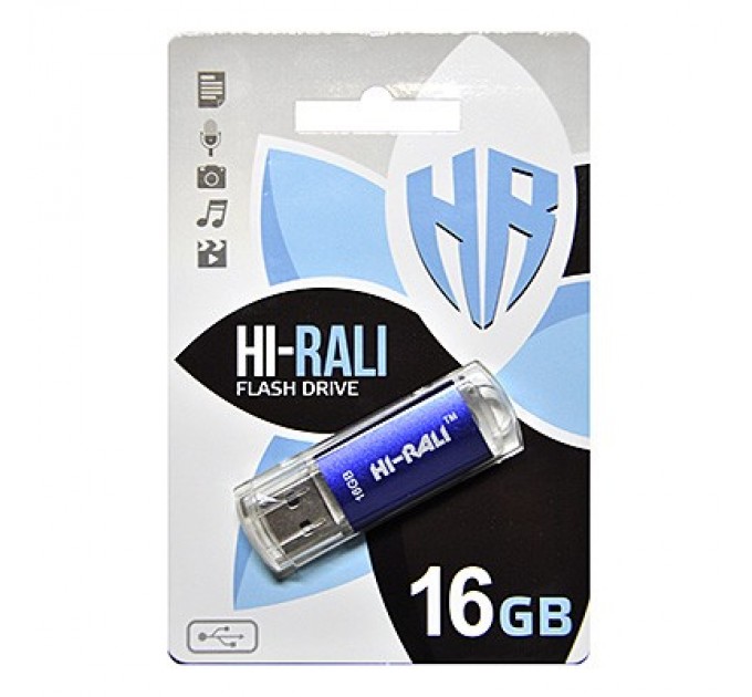 Hi-Rali Флеш-накопичувач USB 16GB Hi-Rali Rocket Series Blue (HI-16GBVCBL)