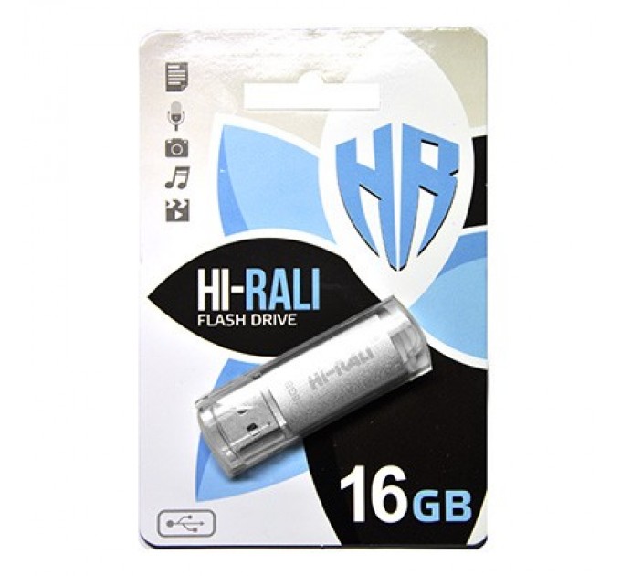 Hi-Rali Флеш-накопичувач USB 16GB Hi-Rali Rocket Series Silver (HI-16GBVCSL)