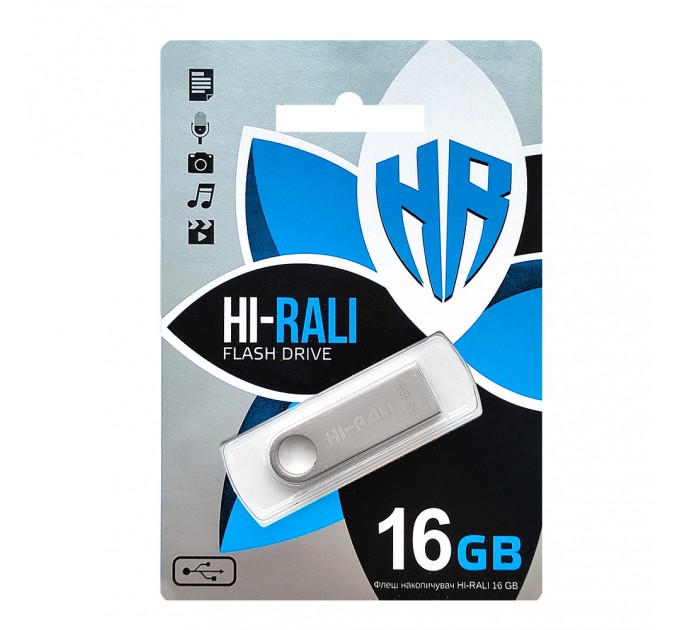 Hi-Rali Флеш-накопичувач USB 16GB Hi-Rali Shuttle Series Silver (HI-16GBSHSL)