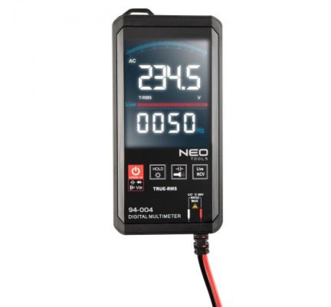 Neo Tools Цифровий мультиметр Neo Tools 0-600V, рідкокристалічний дисплей з підсвіткою, сенсорный (94-004)
