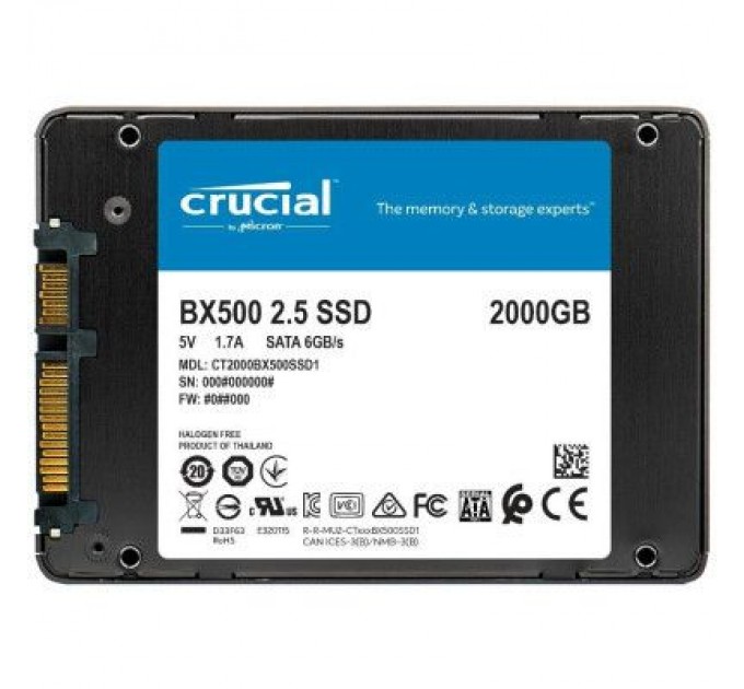 Crucial Накопичувач SSD 2.5" 2TB Micron (CT2000BX500SSD1)