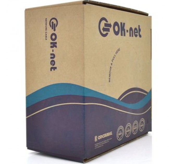 OK-Net Кабель мережевий OK-Net FTP cat.5e, 305м (F/UTP-cat.5E-SL) (КПВЭ-ВП (100) 4*2*0,46)
