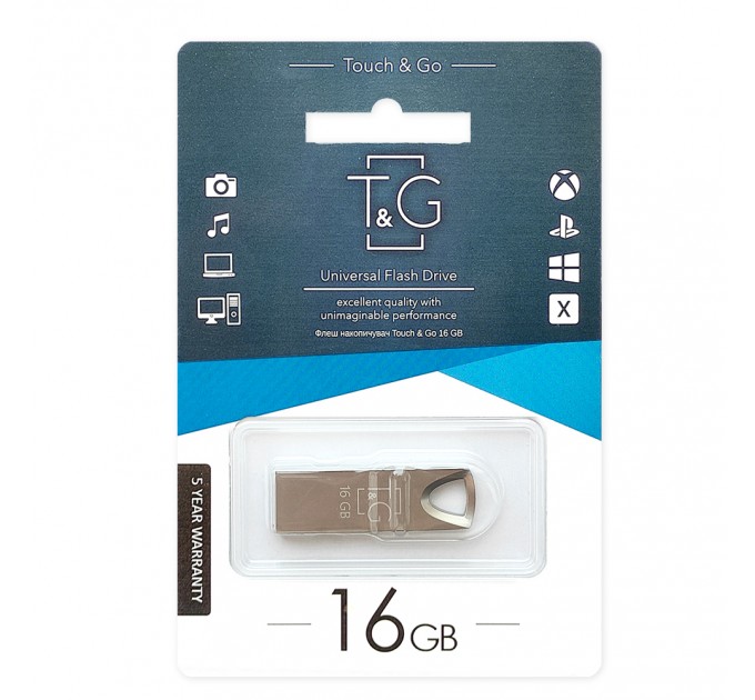 T&G Флеш-накопичувач USB 16GB T&G 117 Metal Series Silver (TG117SL-16G)