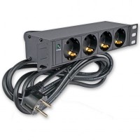 Силовий блок 10" 1U, 230V 4*schuko, 16A, 1.8м Kingda (KD-GER(16)N1004WPSBFE)