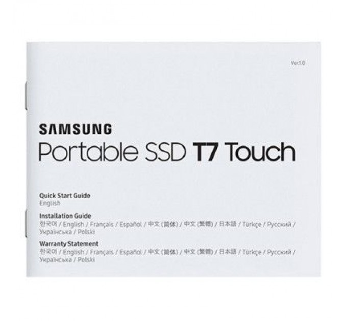 Samsung Накопичувач SSD USB 3.2 1TB T7 Touch Samsung (MU-PC1T0K/WW)
